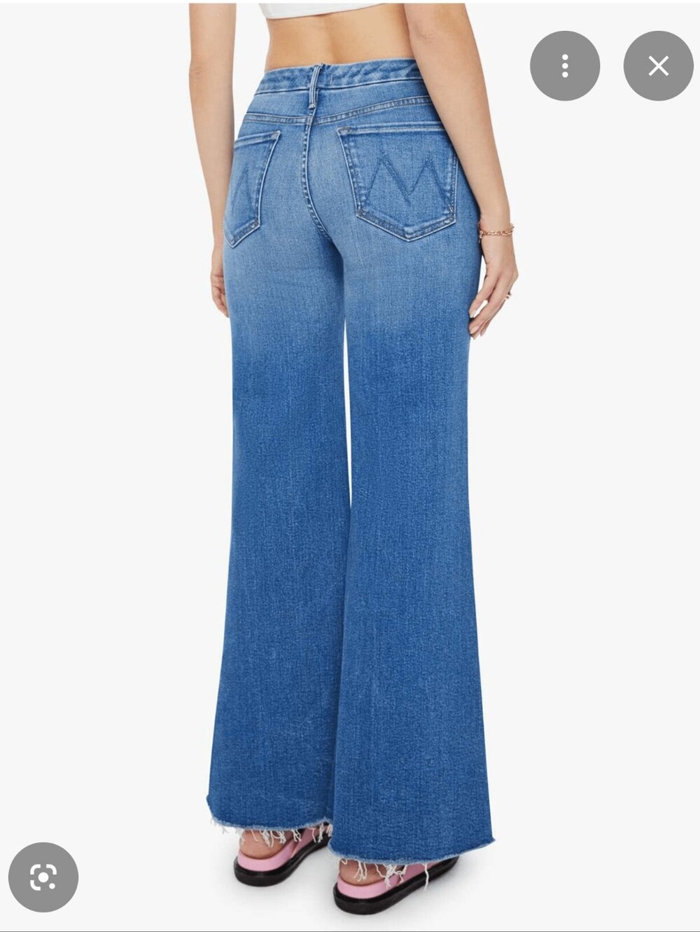 Mother The Roller Crop Fray Denim Jeans
